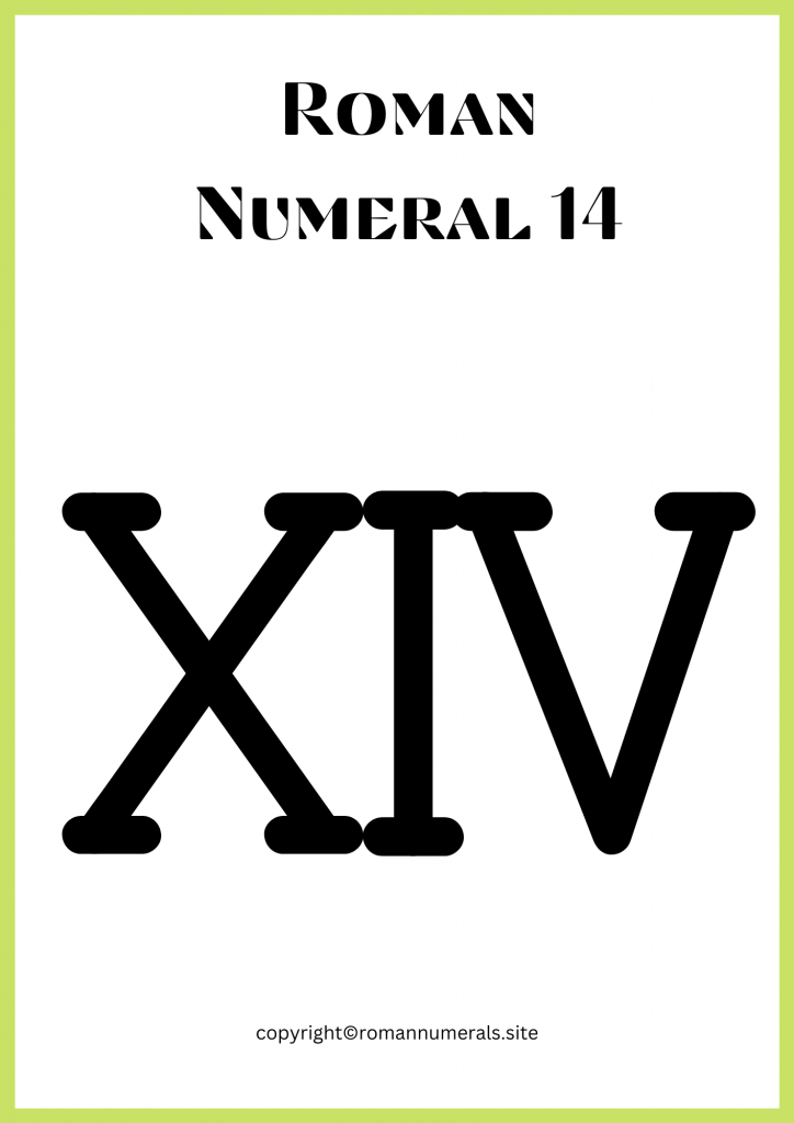 Free Printable Roman Numeral 14 Chart