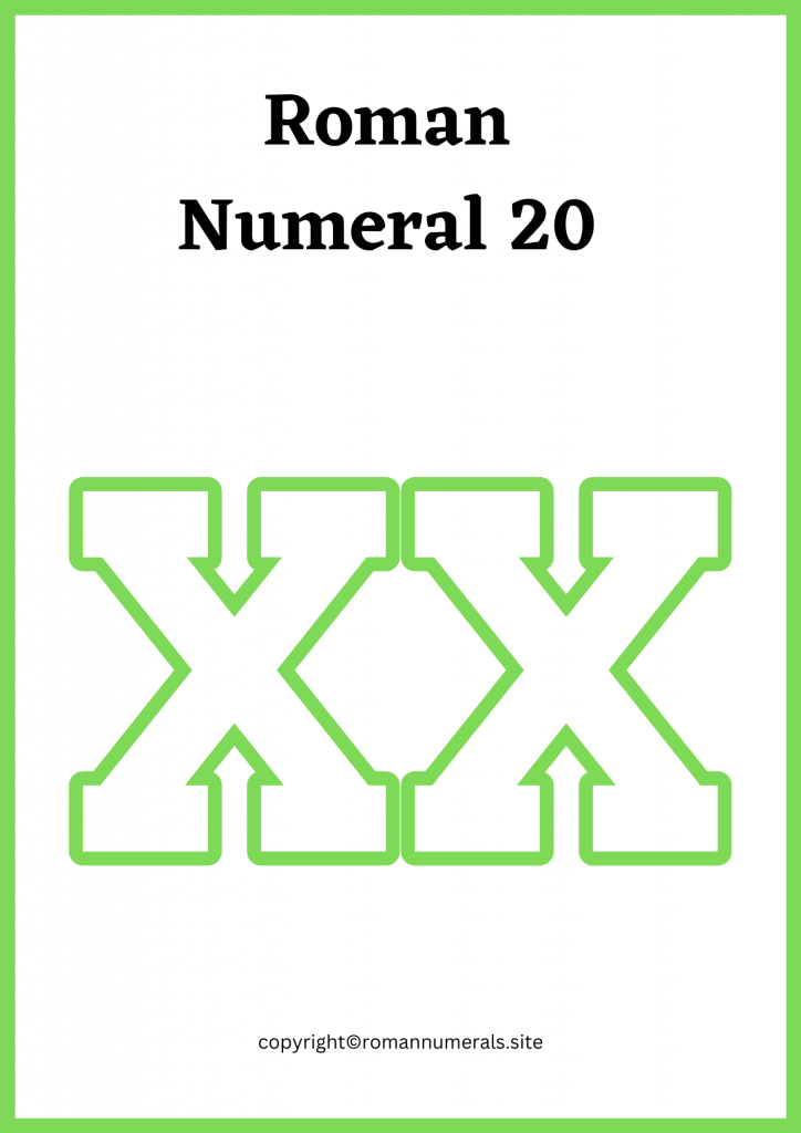 Free Printable Roman Numeral 20 Chart