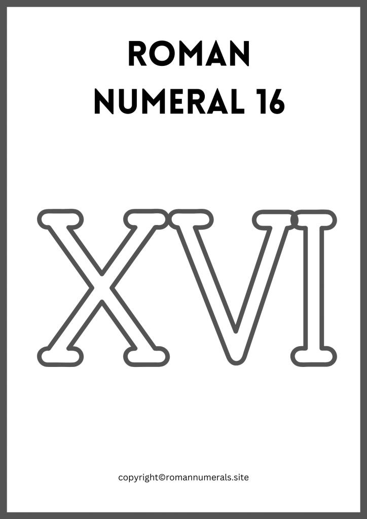 How to write 16 in roman numerals