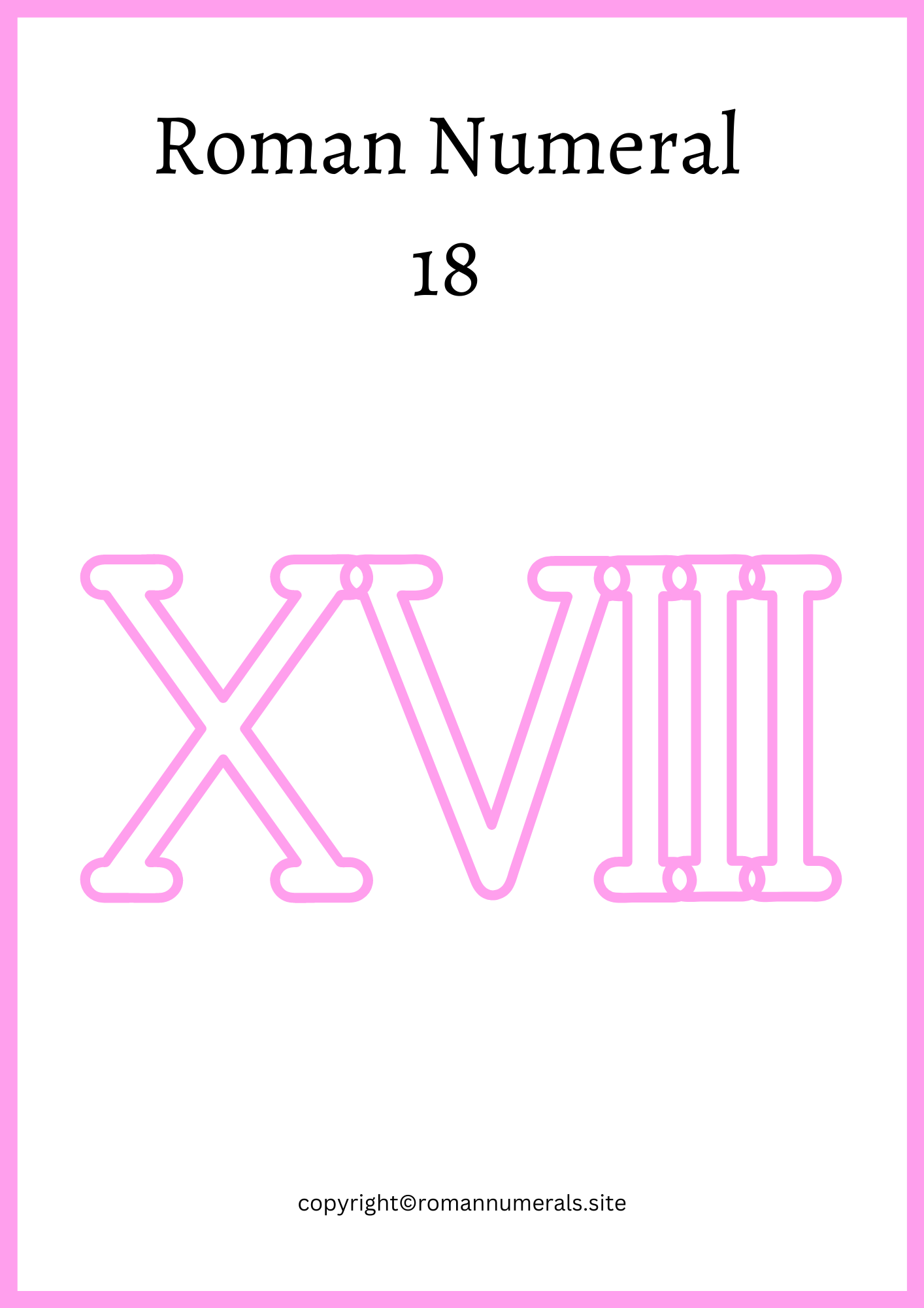 roman-numeral-eighteen-roman-numerals