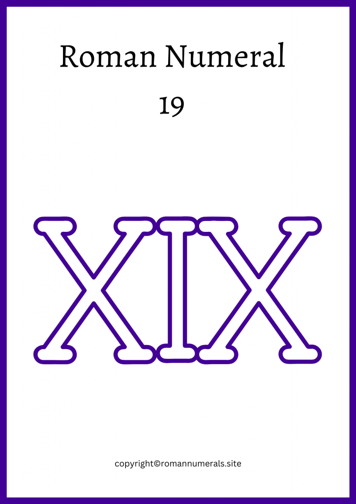 How to write 19 in roman numerals