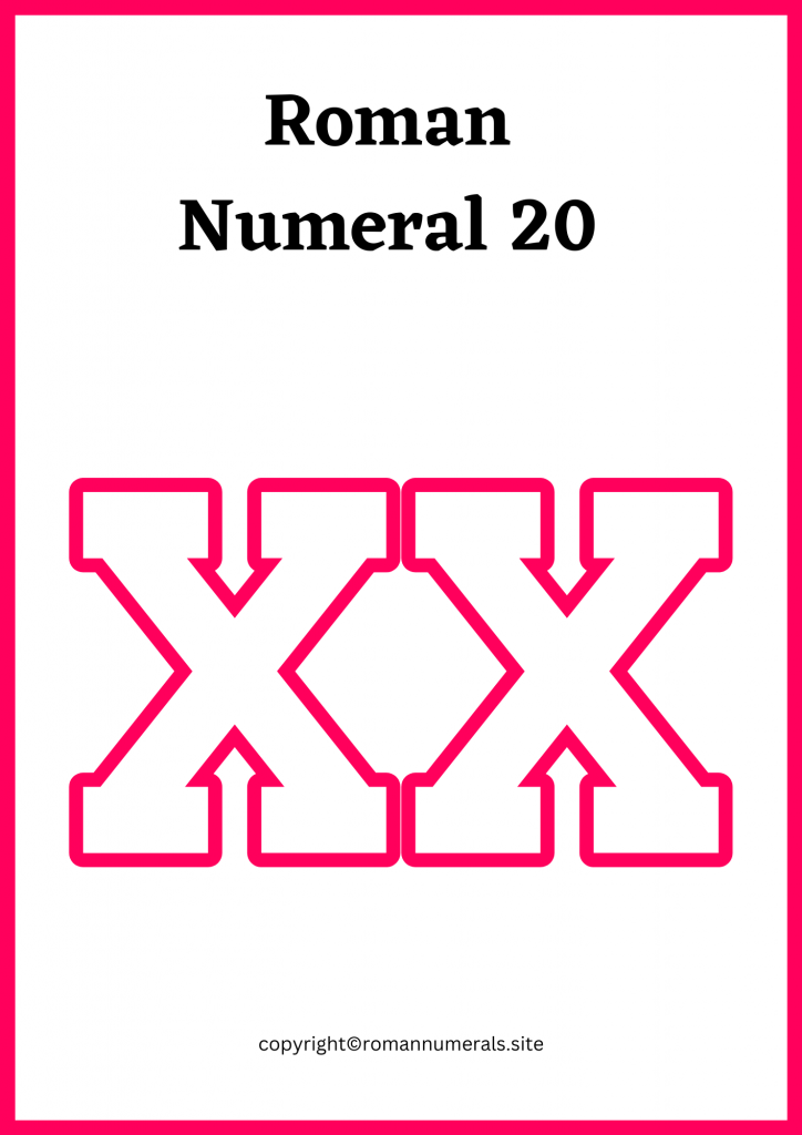 How to write 20 in roman numerals