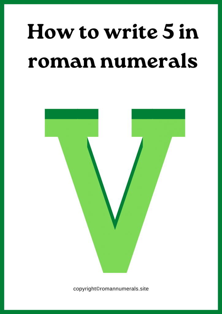 How to write 5 in roman numerals