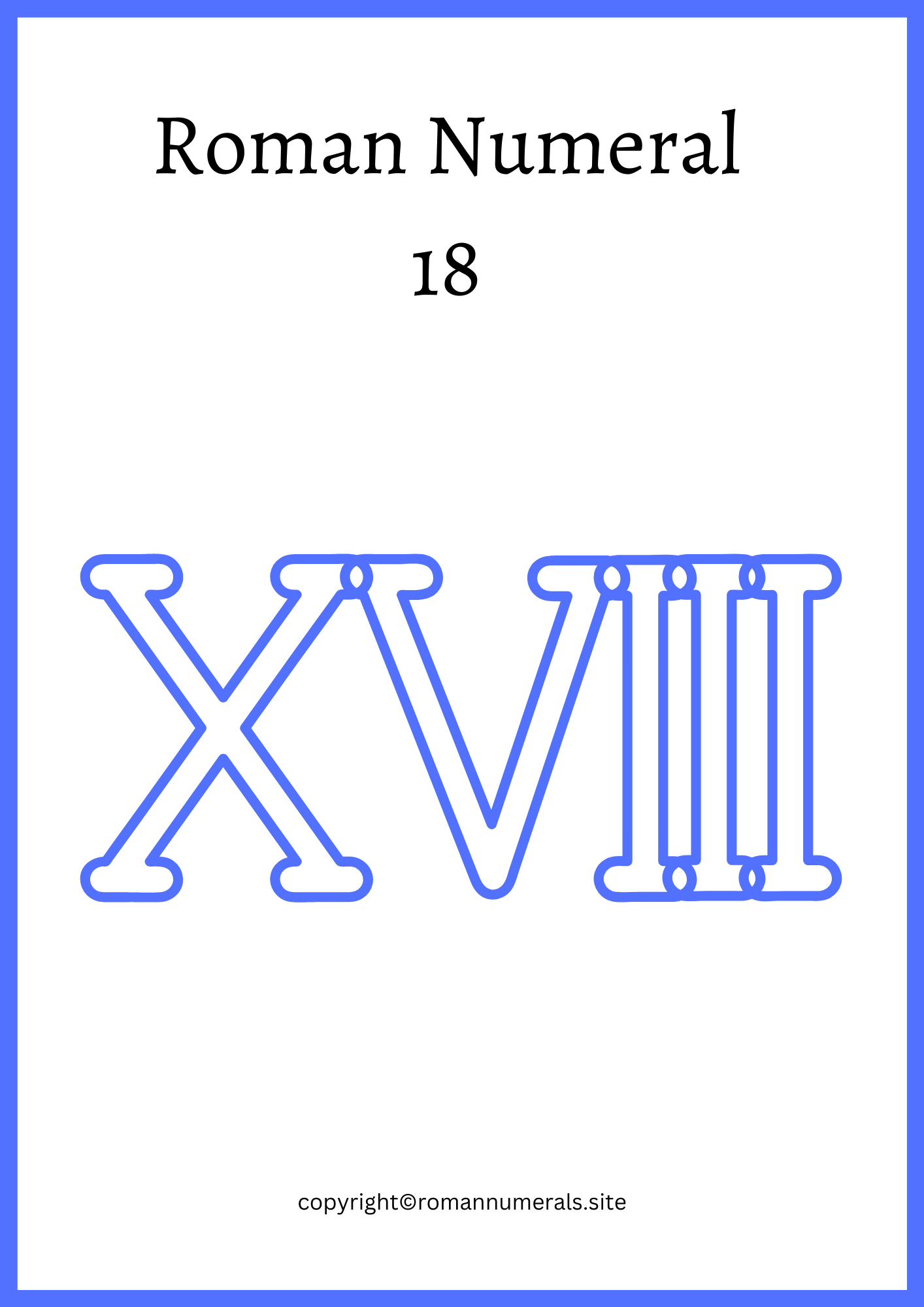 roman-numeral-eighteen-roman-numerals