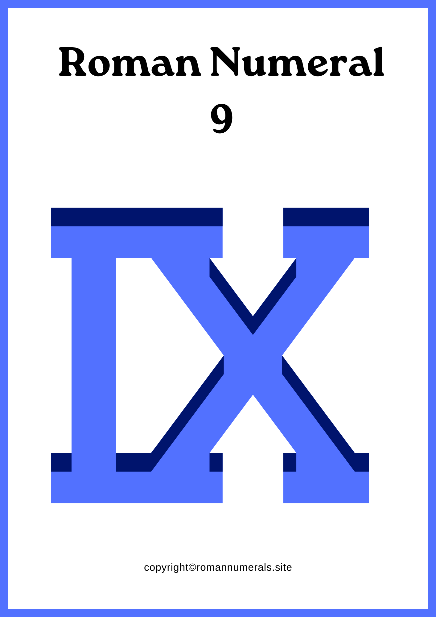 number 9 roman letter