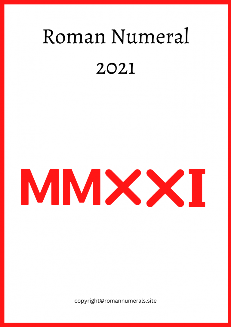 roman numeral 2021 | Roman Numerals