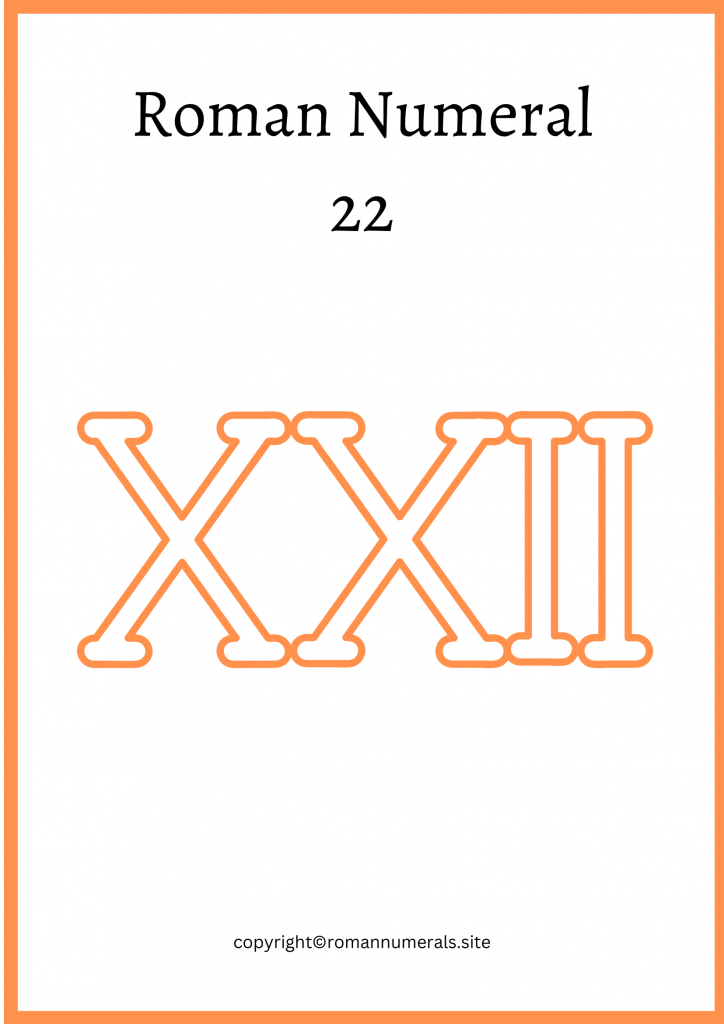 Free Printable Roman Numeral 22 Chart