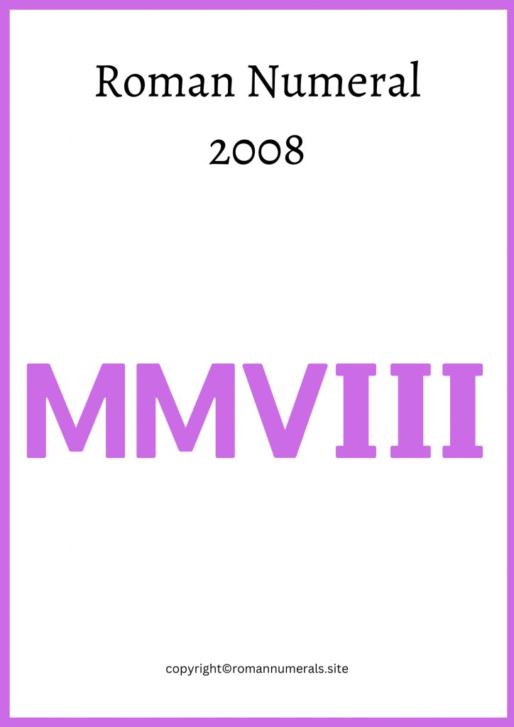 How to write 2008 in roman numerals
