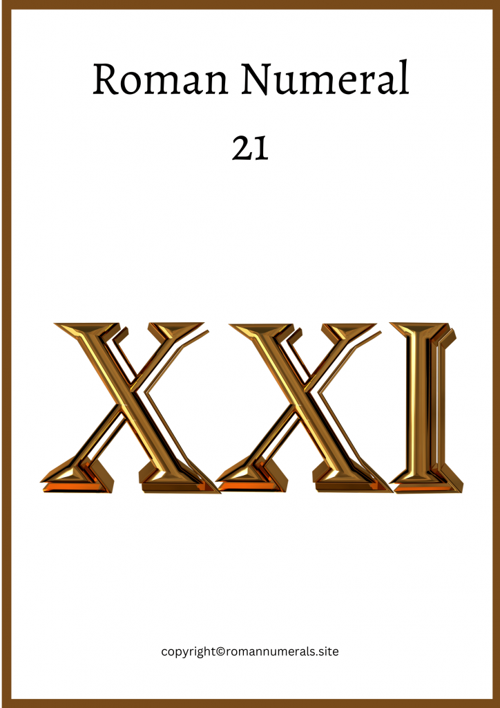 How to write 21 in roman numerals