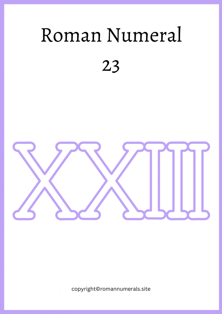 How to write 23 in roman numerals