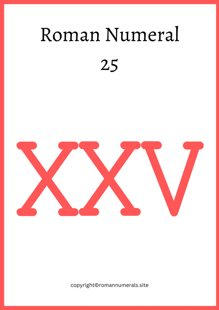 How to write 25 in roman numerals