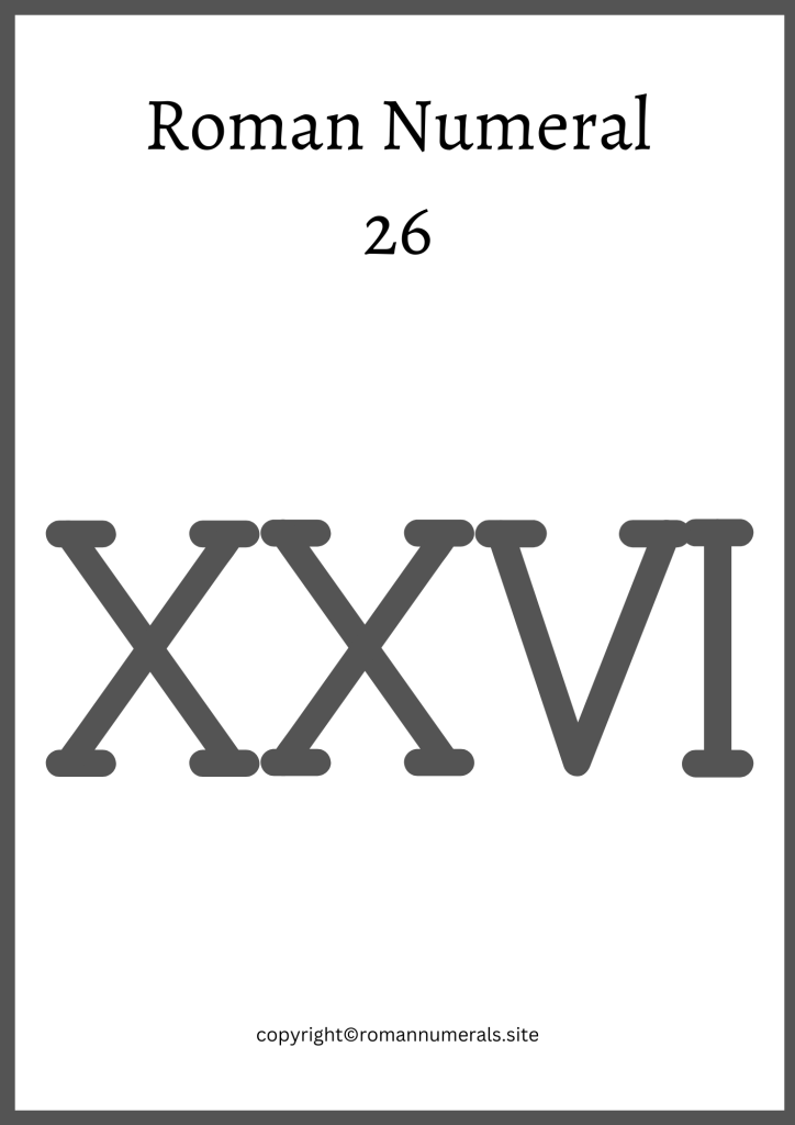 How to write 26 in roman numerals