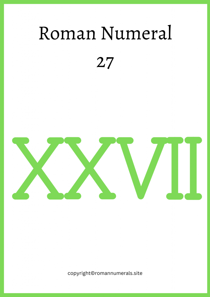 How to write 27 in roman numerals