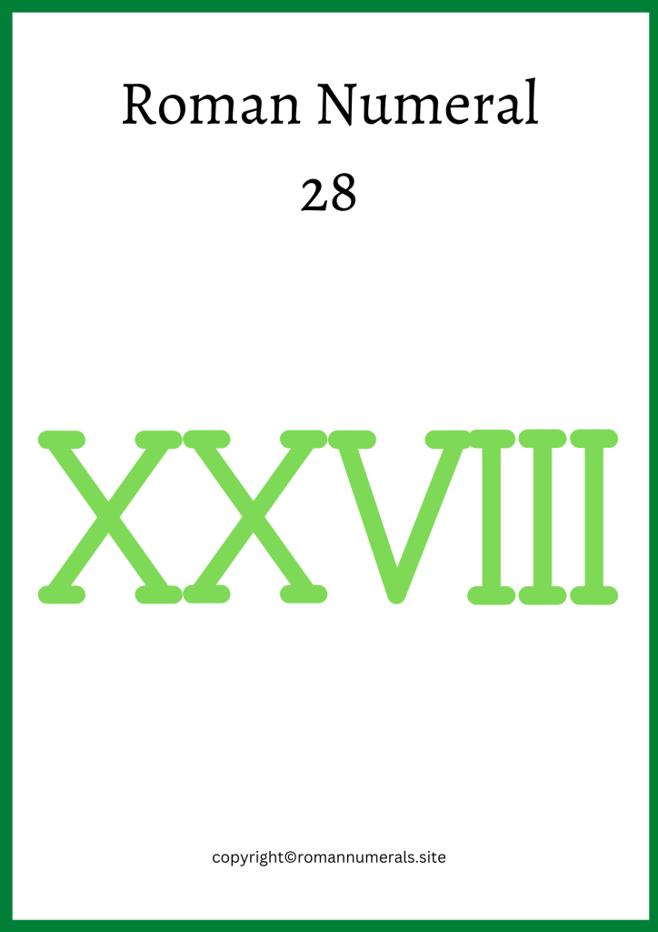 How to write 28 in roman numerals