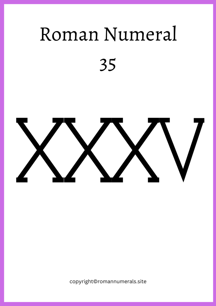 How to write 35 in roman numerals