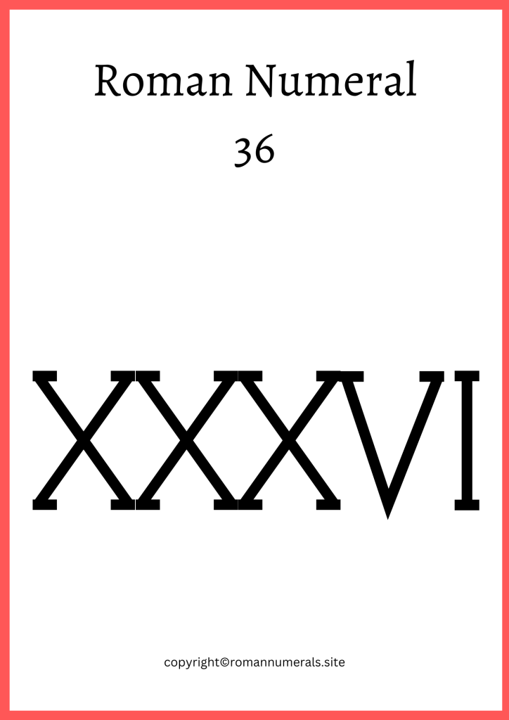 How to write 36 in roman numerals
