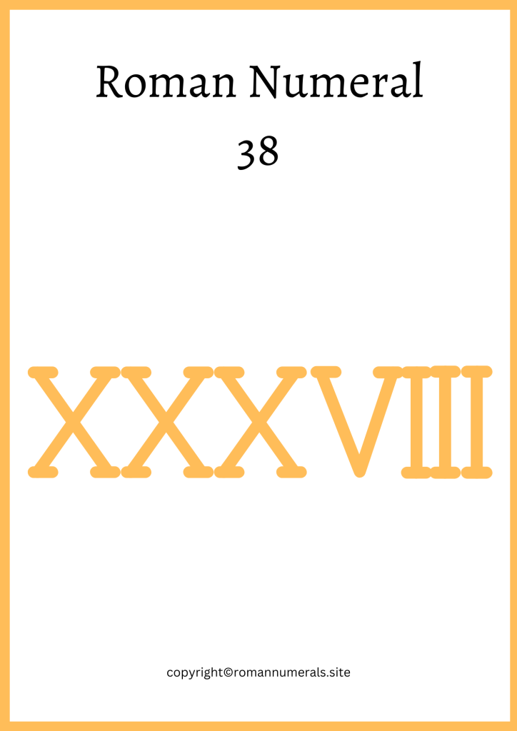 How to write 38 in roman numerals
