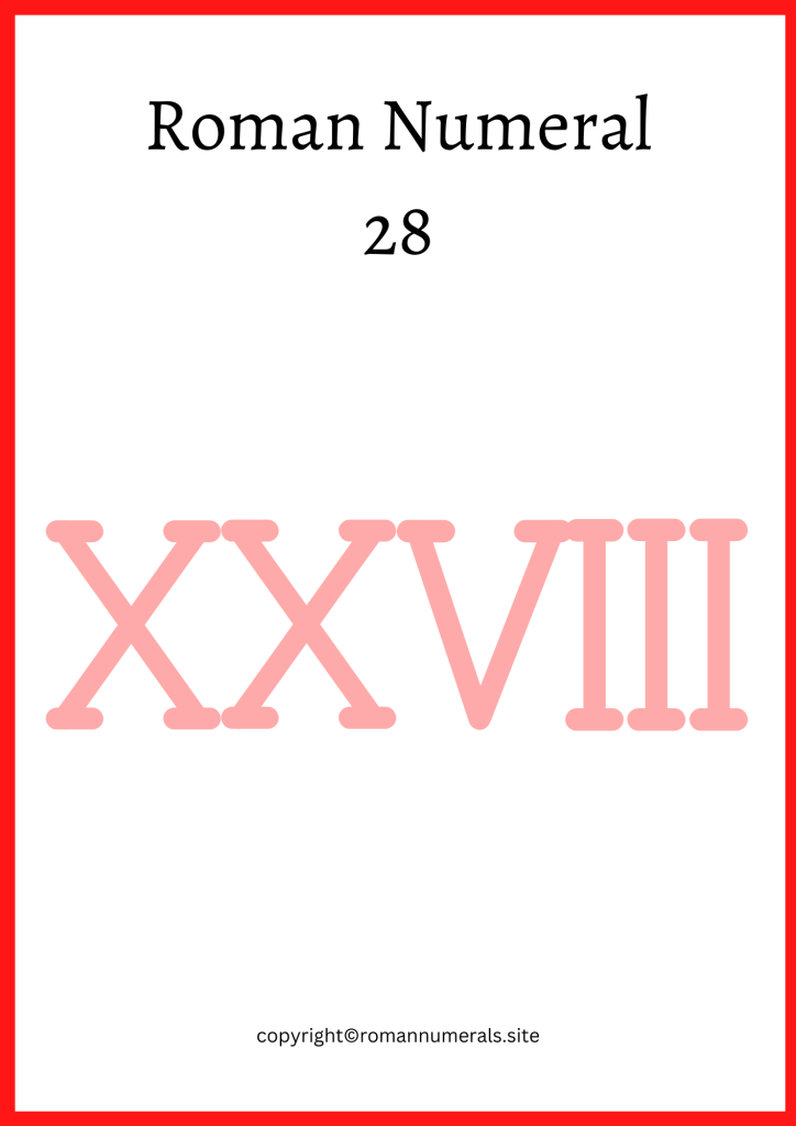 Roman Number 28