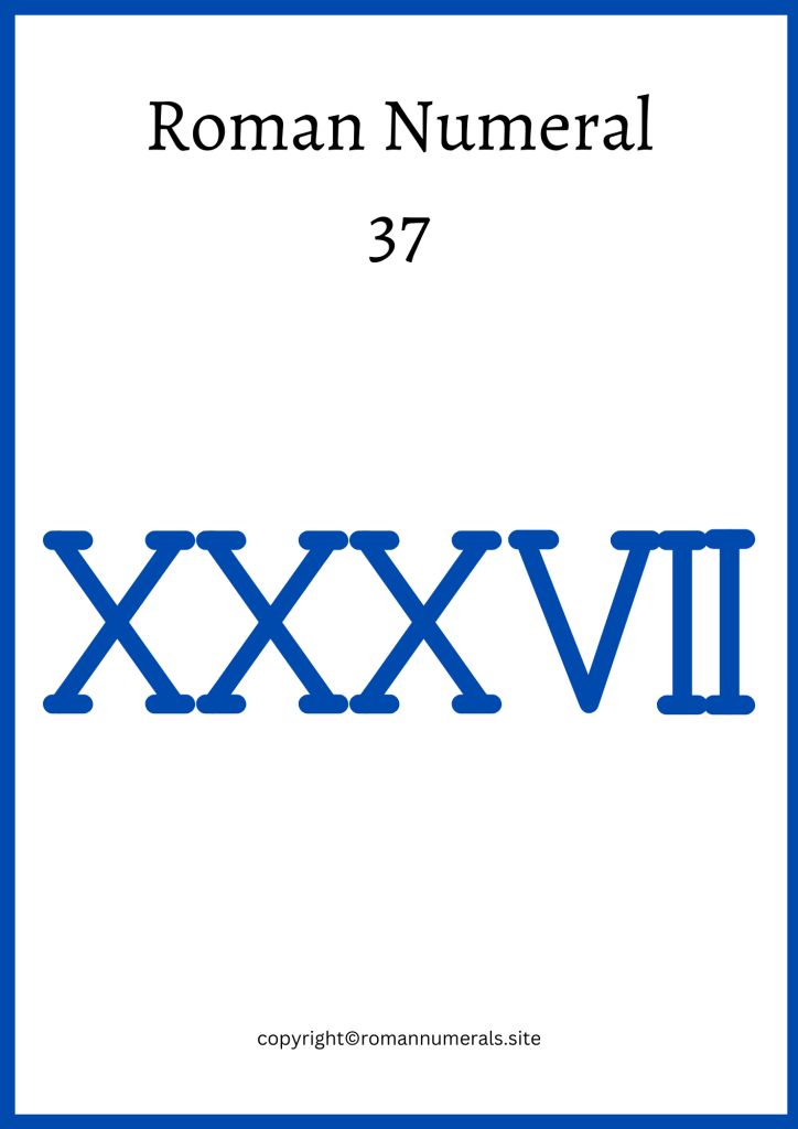 Roman Number 37