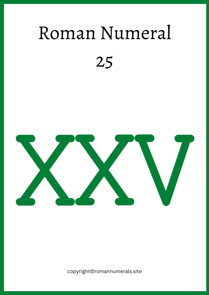 Roman Numeral 25