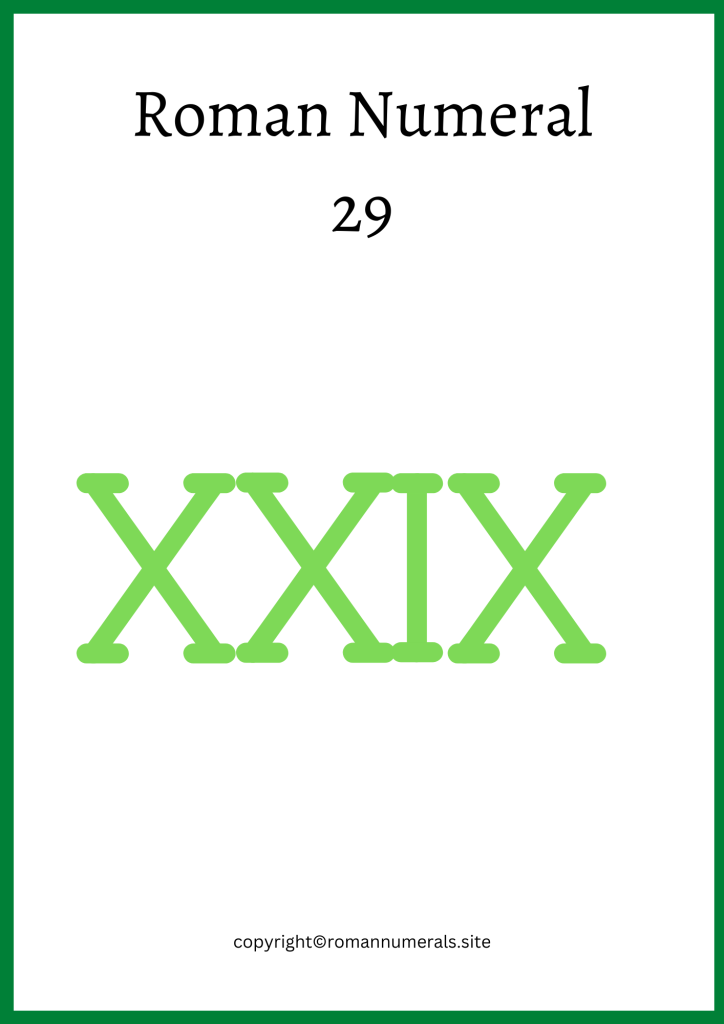 Roman Numeral 29