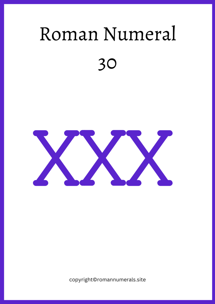 Roman Numeral 30