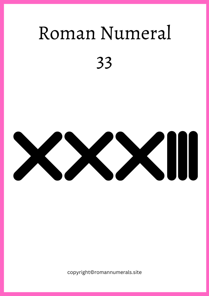 Roman Numeral 33