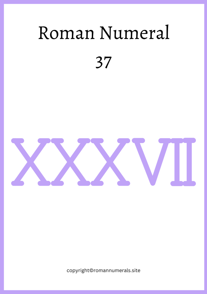 Roman Numeral 37